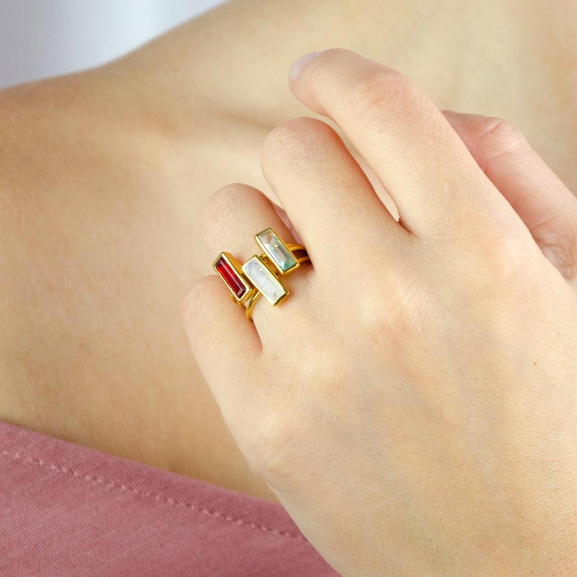 Satrangi Shell Ring + Fabric Oxidised Bangles Combo Set – Krafted with  Happiness